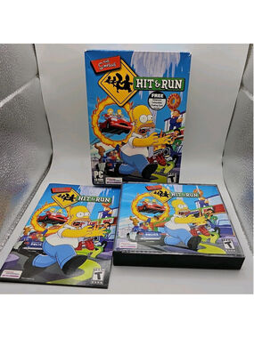 The Simpsons Hit & Run (PC, 3 Discs, 2003) In Cardboard Display Box With Manual